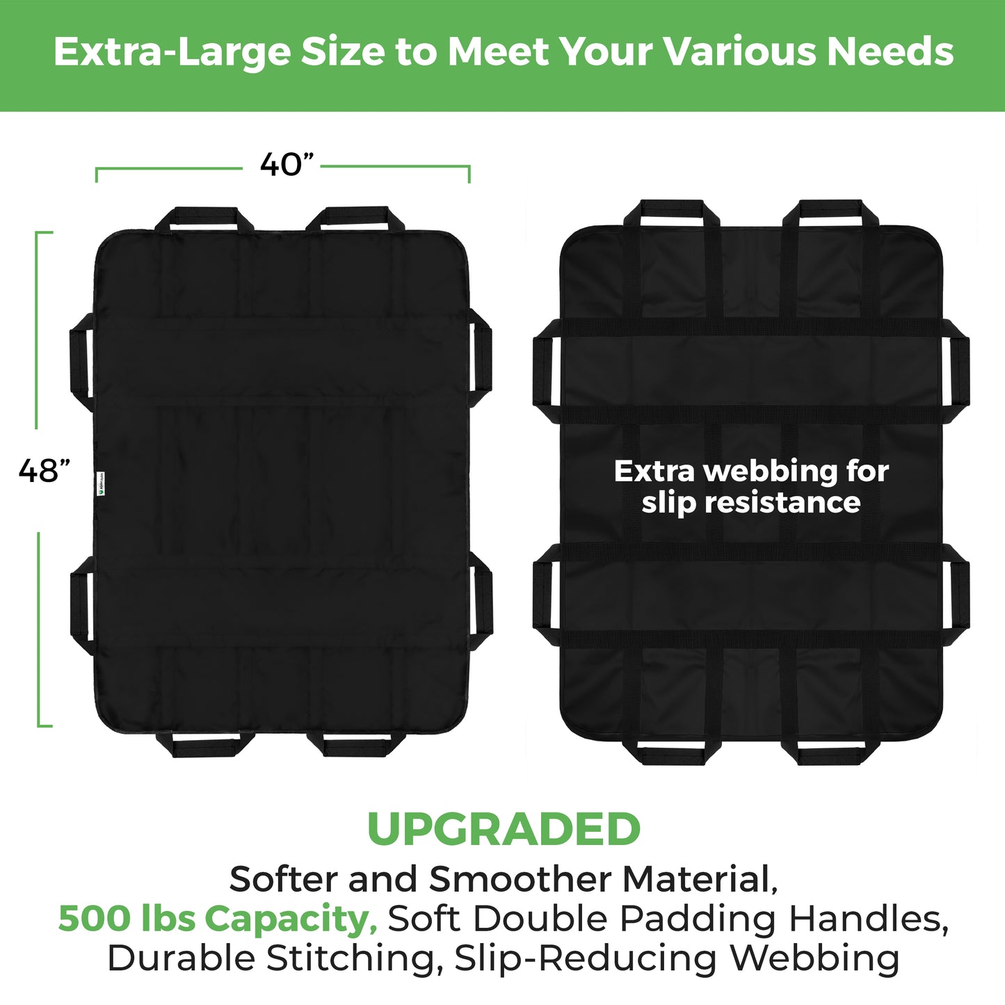 AbleUplift Positioning Bed Pad Black Extra Large support up to 500lbs